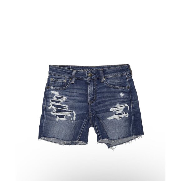 American Eagle Pants - American Eagle Womens Distressed Denim Shorts With Frayed Hem Size 2